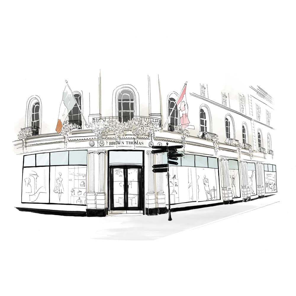brown thomas galway shop front illustration