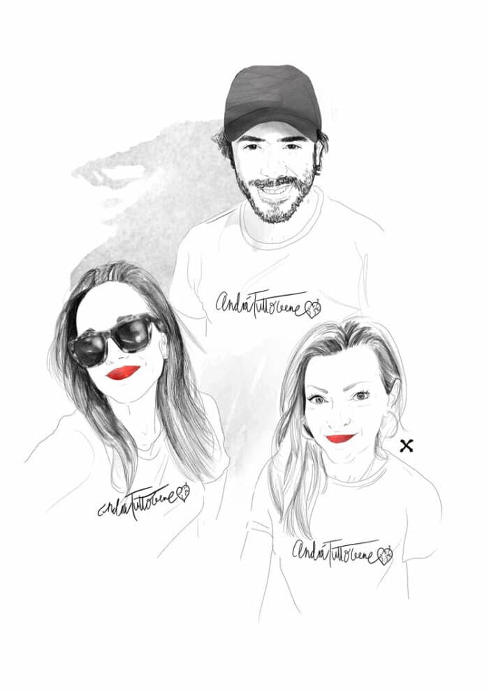 illustration with 3 adults and red lips