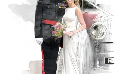 wedding photo illustration with uniform