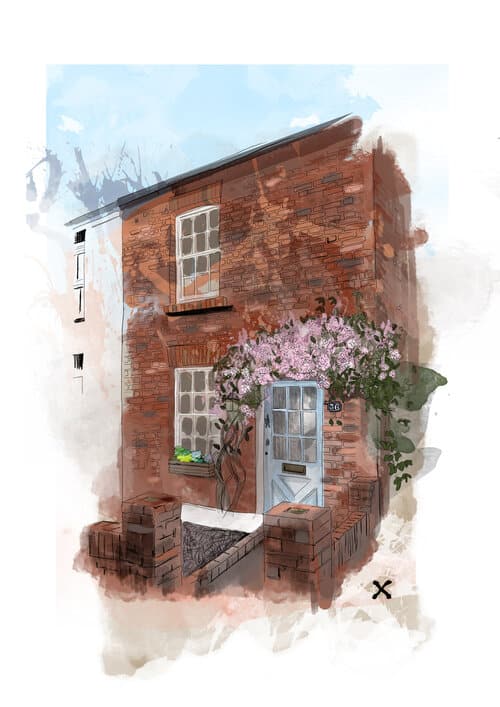 illustration of a house in colour