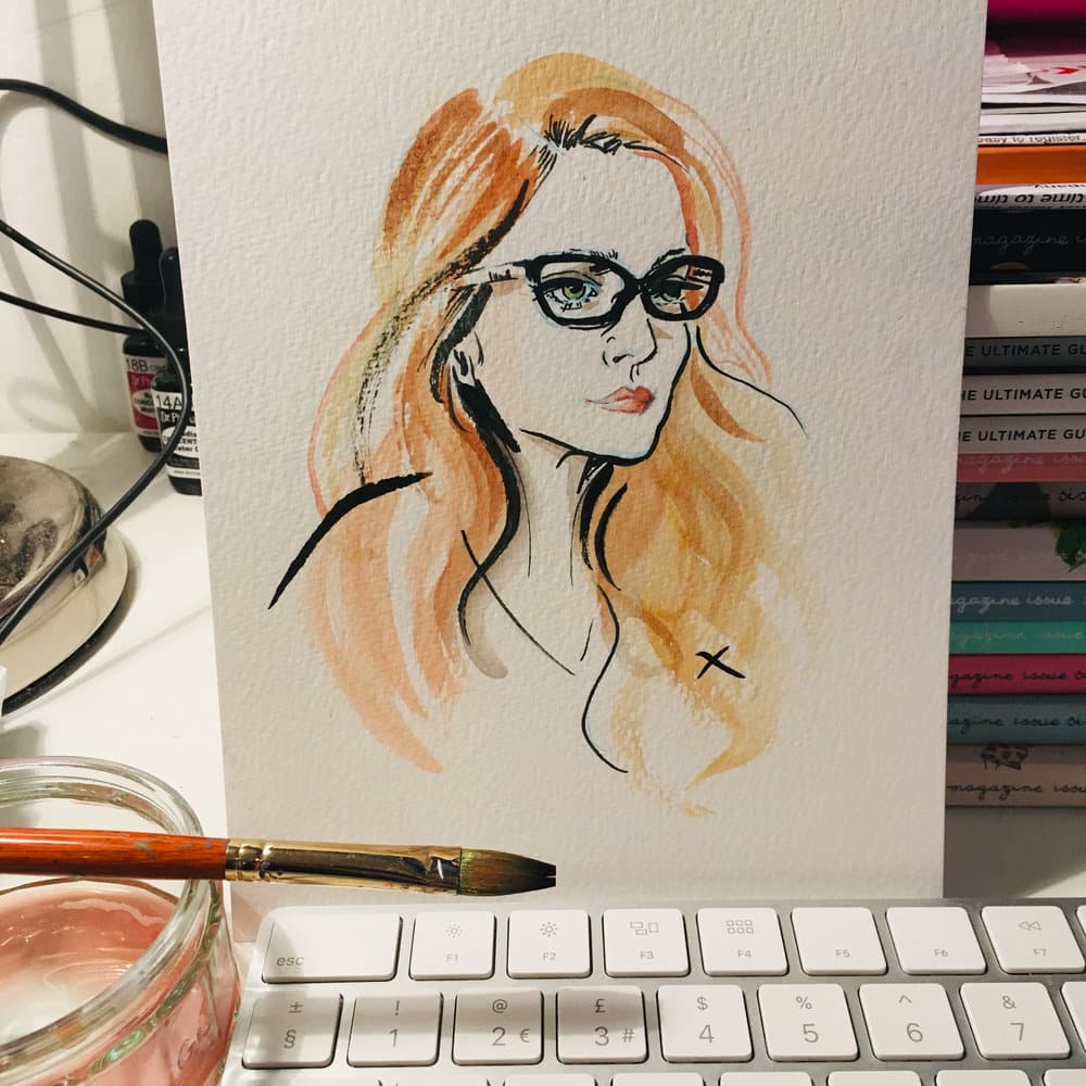 illustration of a lady wearing glasses