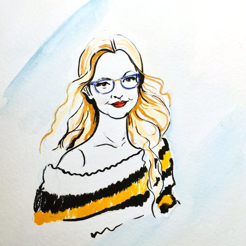 illustration of a woman wearing glasses