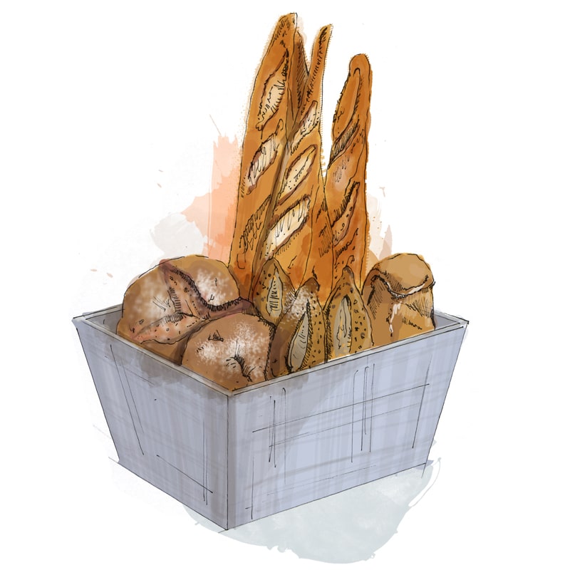 illustration of bread basket