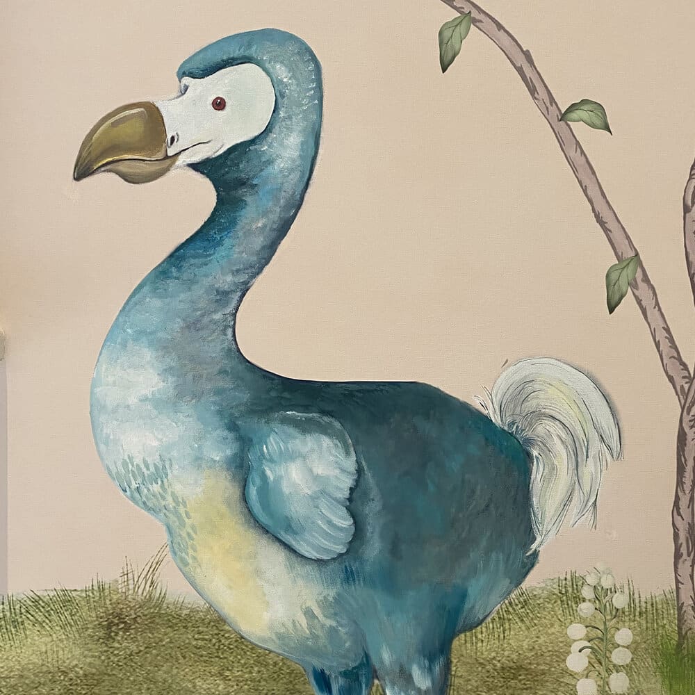 wallpaper with handpainted dodo