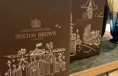 hand painted illustration on molton brown packaging